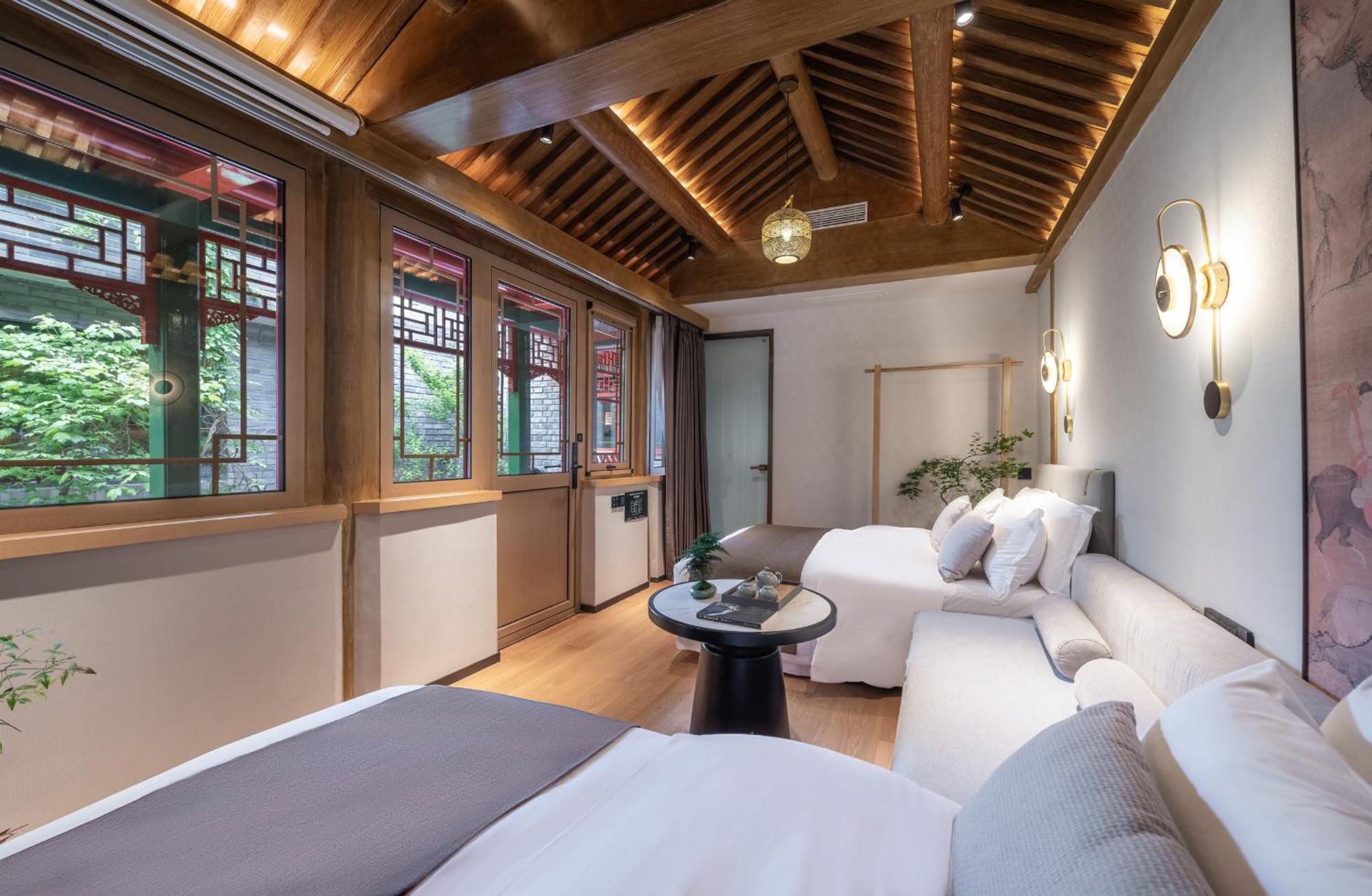Xinxiang Yayuan Beijing Sihe Courtyard With Sky Garden Terrace Near Tiananmen Square Forbidden City Wangfujing Pedestrian Street And The Subway Exterior foto